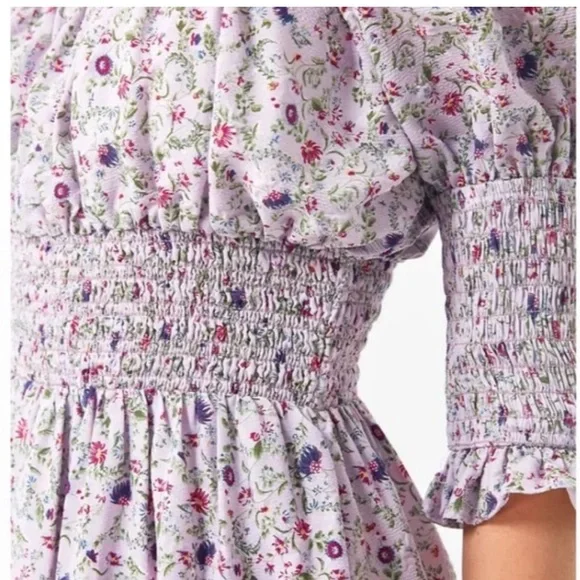 NWT TUCKERNUCK Hyacinth House Lilac Ruched Neck Cali Midi Dress Size Small S - Picture 4 of 13